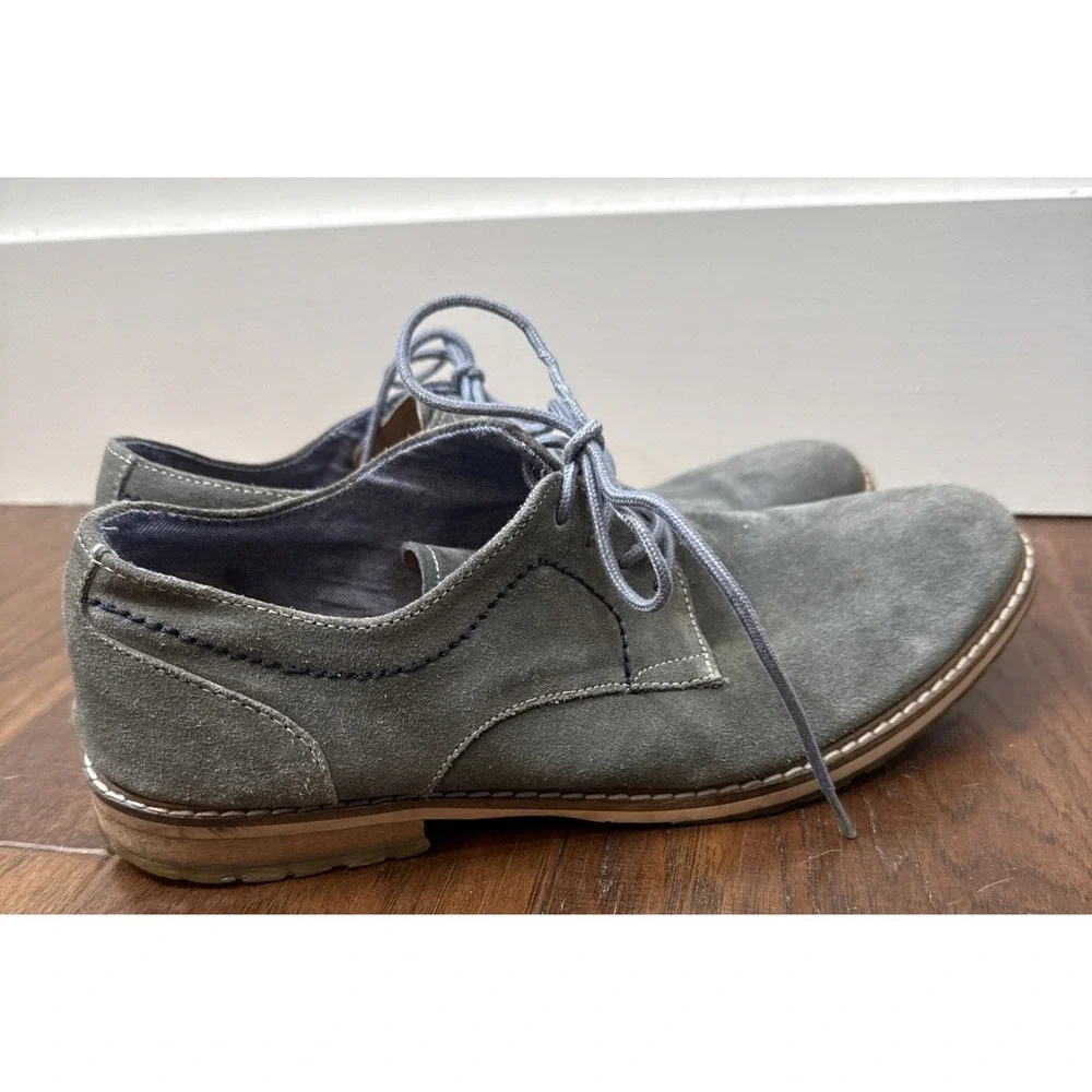 Ben Sherman Oxford Suede Leather Derby Dress Shoes Mens 9 Gray Office Work‎ Corp
